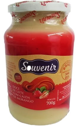 Doce De Leite Com Morango Sem Amido Souvenir Vidro 700g